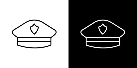 Police cap icon symbol concept for graphic design, Website, UI. Svg