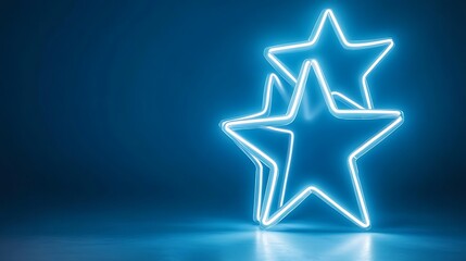 Neon stars on a dark background