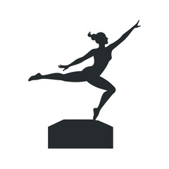 Dancer Leaping Gracefully On Stage Silhouette