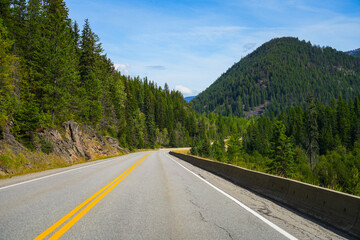Crowsnest Highway near Cranbrook in British Columbia, Canada