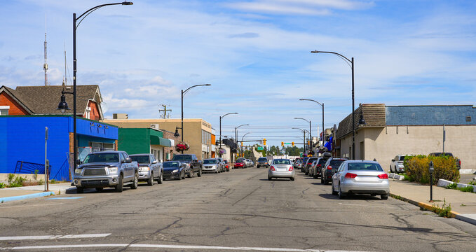 Street in Downtown Cranbrook in British Columbia, Canada