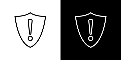Shield exclamation icon symbol concept for graphic design, Website, UI. Svg