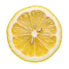 PNG Fresh citrus wheel slIce of lemon, isolated and cutout on transperent background