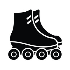 Roller skate pair vector silhouette  