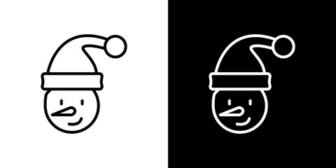 Snowman head icon symbol concept for graphic design, Website, UI. Svg