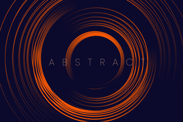 Futuristic circle gradient background with abstract ripple rings and geometric stripes. Hi-tech design for web, ads, social media, posters, banners, and covers. Vector template.