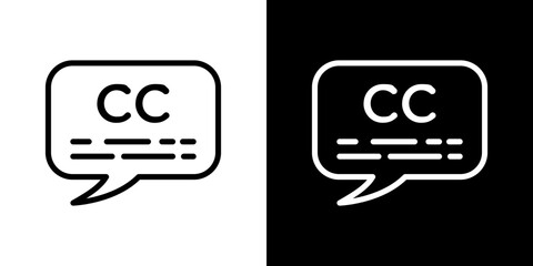 Subtitles icon symbol concept for graphic design, Website, UI. Svg