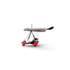 Red Ultralight Aircraft Isolated on Transparent Background