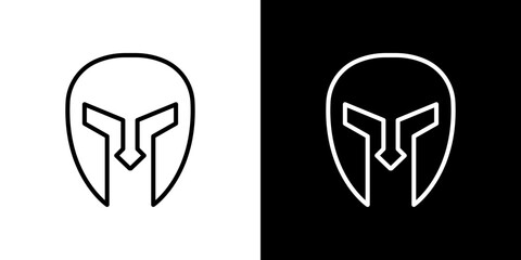 Obraz premium Warrior mask icon symbol concept for graphic design, Website, UI. Svg