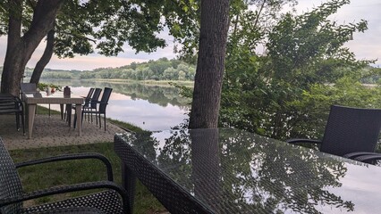 a bench in the park