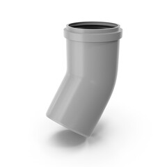 Gray PVC Pipe Elbow Connector Isolated on Transparent Background