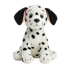 Adorable Dalmatian plush toy on a transparent background