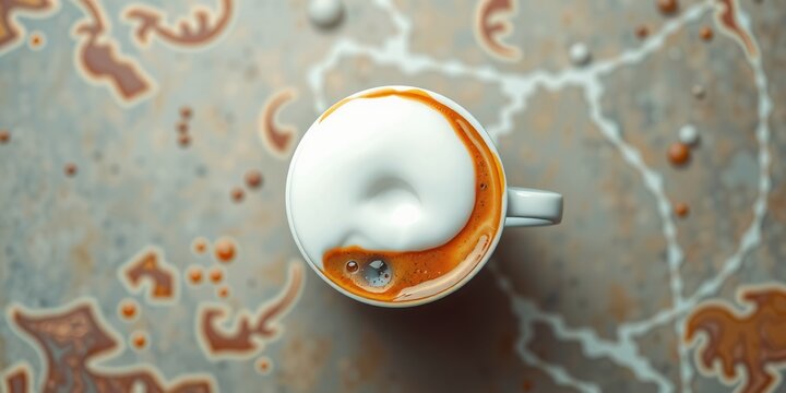 Elegant Pastel Perfection Coffee Cup Composition - High-Quality Coffee Art Photography for Sophisticated Home and Office Spaces - Variation 010