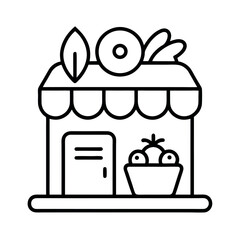 Grocery Icon Simple Line Vector