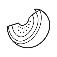 Melon Slice Minimalist Fruit Drawing