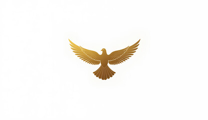 Fototapeta premium Golden Dove Illustration Symbolizing Peace