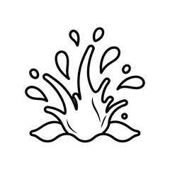 Water Splash Abstract Line Drawing