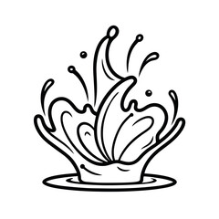 Splashing Water Vector Line Art