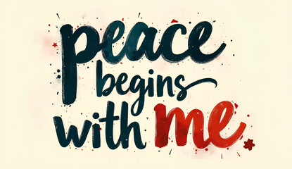 Peace begins with me text design