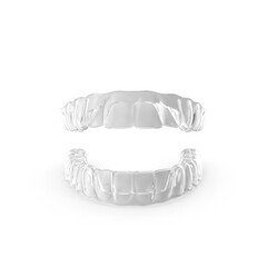Transparent Dental Aligners Set Isolated on Transparent Background