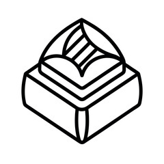 Opened Chocolate Minimal Icon Design