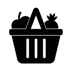Grocery Basket Silhouette Design
