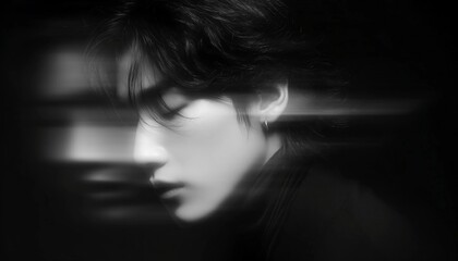 Obraz premium Handsome Young Asian Male K-pop Boy Group Style and Men’s Beauty Inspiration 