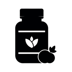 Supplement Bottle Black Icon Design