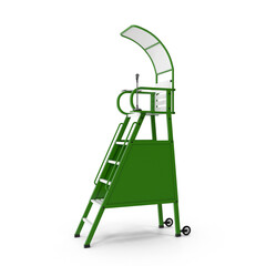 Green and White Lifeguard Chair with Ladder Isolated on Transparent Background