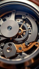 close up view of a watch face