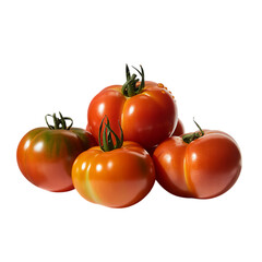 Freshly picked heirloom tomatoes from a garden a taste of summer on black on transparent background