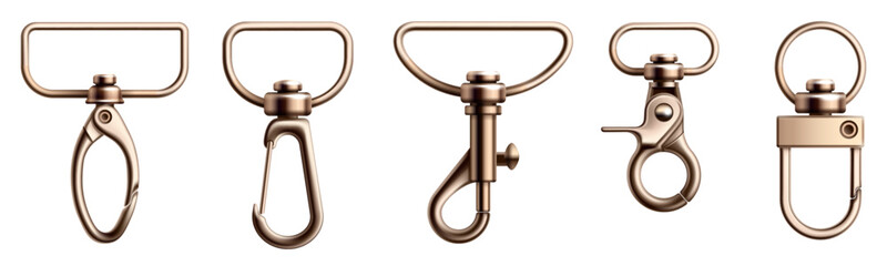 Metal claw clasp set vector illustration set icon