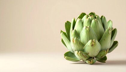 Green Artichoke Vegetable Close-Up with Subtle Background Gradient