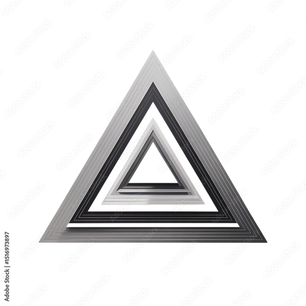 Aufkleber Mesmerizing tunnel effect of nested triangles a geometric illusion into a on transparent background