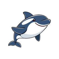 Naklejka premium Dolphin Cartoon Icon for Marine Life and Ocean Themes