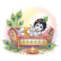 Lord Krishna Janmashtami background image