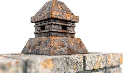 Weathered Stone Structure Ancient Temple Rooftop Detail