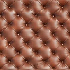 Fototapeta premium Rich brown tufted faux leather texture with a classic quilted pattern and decorative buttons. This seamless background is perfect for upholstery, furniture, or elegant design projects,