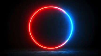 Obraz premium Neon circle on dark background (1)