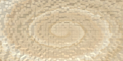 Abstract beige blocks with circular pattern
