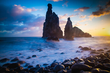 dramatic coastline with rocks of Madeira, Portugal