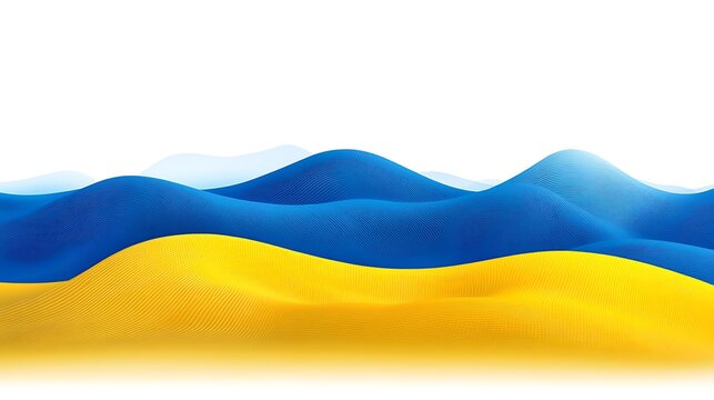 Abstract Ukrainian flag design, wavy mountains