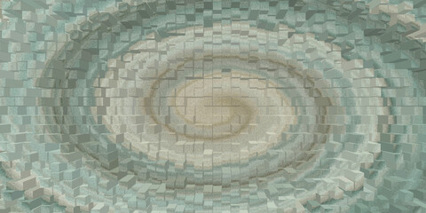 Abstract vortex formed from small cubes