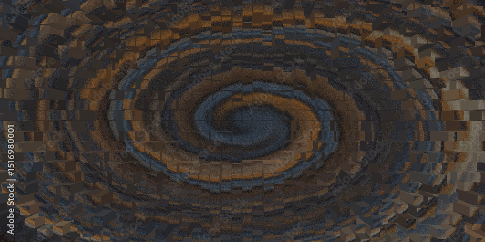 Poster abstract vortex with textured block pattern