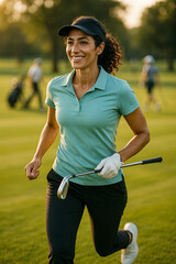 Active Women Golfers – Realistic Fitness Lifestyle Photography. AI