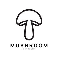Fototapeta premium Minimal Mushroom Logo Design – Vector Silhouette Style for Modern Branding Use 