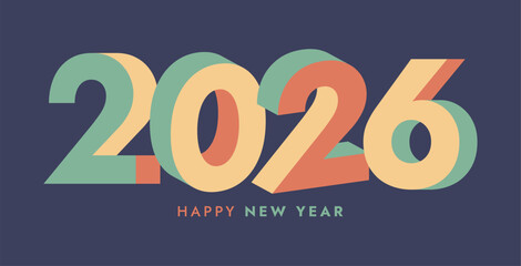 Happy new year 2026 greeting card concept