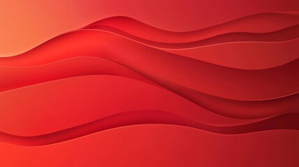 Minimalist red wave background with smooth curves, modern abstract design for website or presentation backdrop