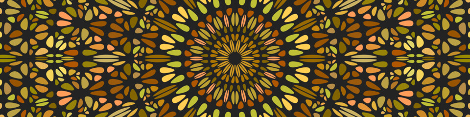 Psychedelic oriental petal pattern background - circular abstract hypnotic floral vector graphic design from colorful shapes