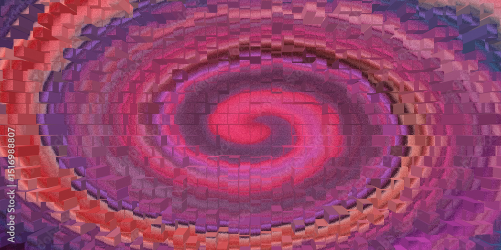 Poster abstract vortex with colorful block pattern